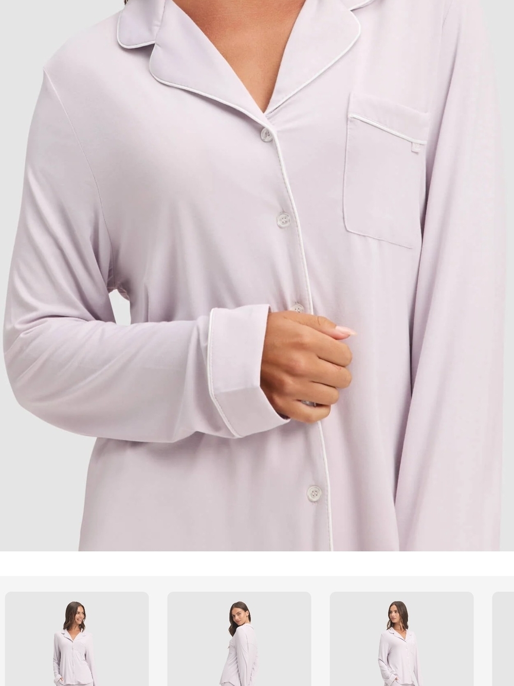 COZYEARTH NEW Bamboo Stretch-Knit Long Sleeve Pajama Set TALL